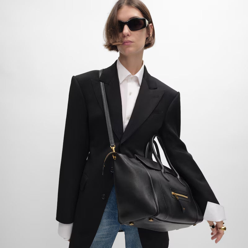 Celine Luggage Handbag Smile Zipper Large Tote Bag Shoulder Bag Crossbody Bag Stylish Elegant Casual Brown Black Tote Bag L100e3gw2.28bk #190751