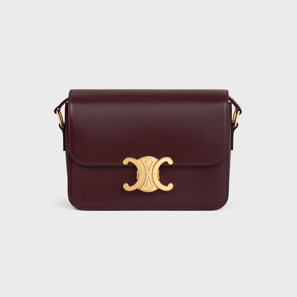 Celine Teen Triomphe Glossy Cow Leather Handbags Women's Temperament Luxury Solid Colour Temperament Crossbody Bag Logo Handbags Bag Bags #71965