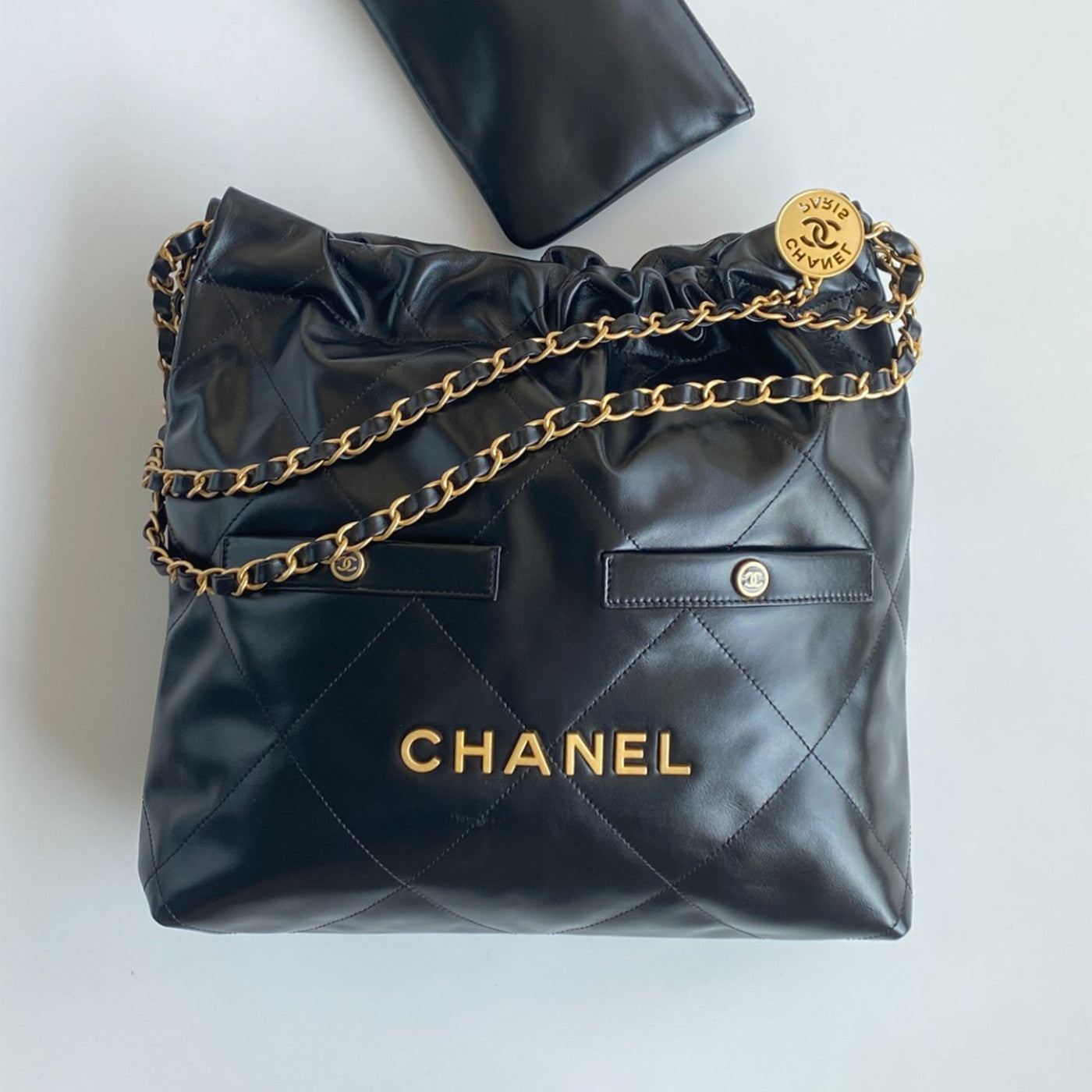 Chanel Small Bags 30 X 30 X 8 X 37 CM Collection Link Women's Classic Gold And Silver Buckle Luxury Chain Tote Bag Bags Metallic-colored Leather Tends To Fade Easily #193551