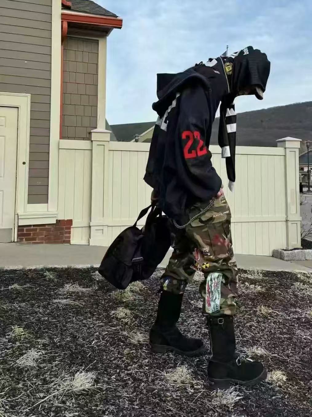VETEMENTS Opium YVL Style Camouflage Sticker Printed Straight Overalls Playboicarti Same Style #332197