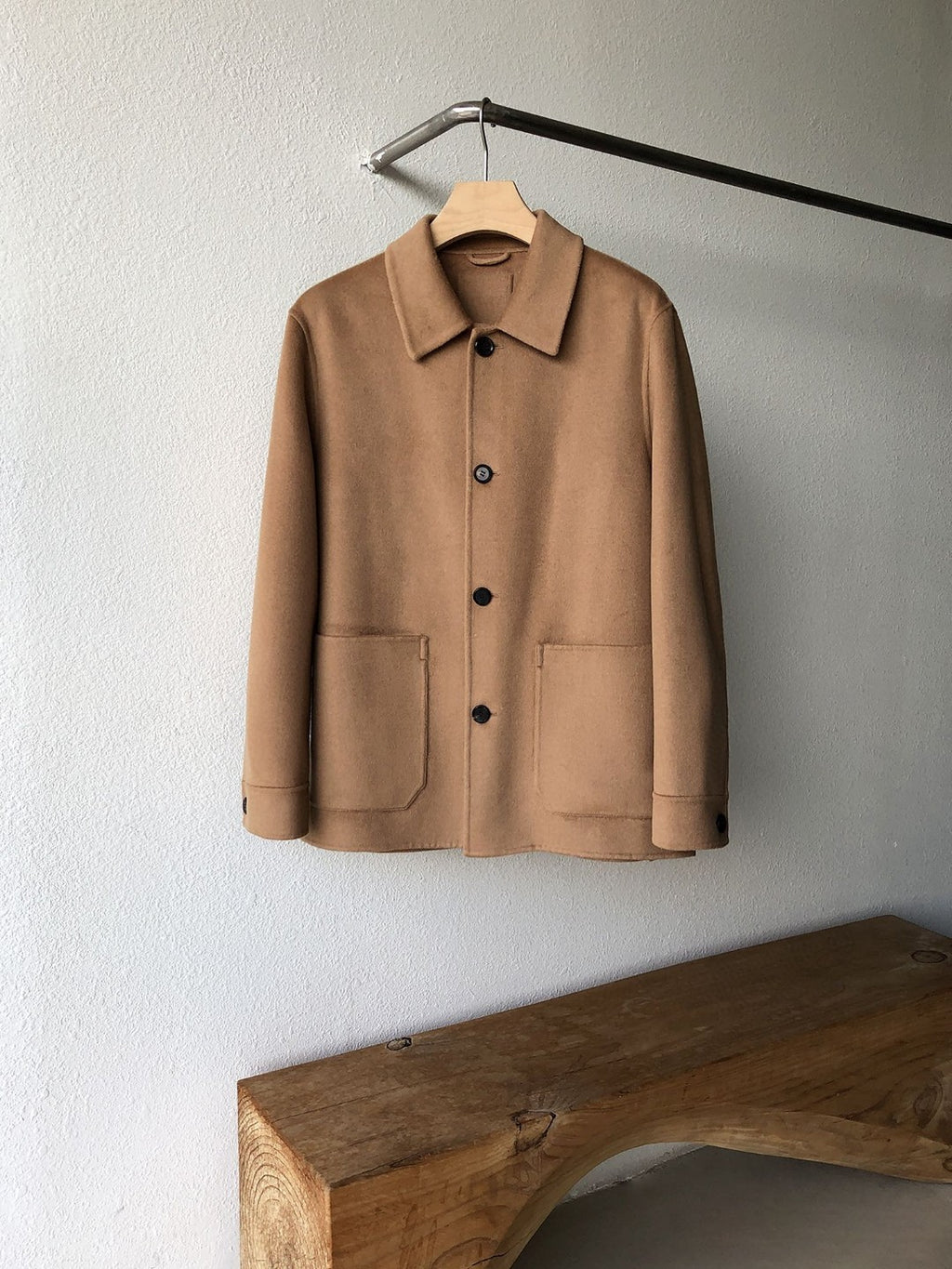 Ermenegildo Zegna Men's Spring And Fall Fashion Silhouette Handmade Double-sided Tweed Solid Color Casual Cashmere Coat Ngvp #98584