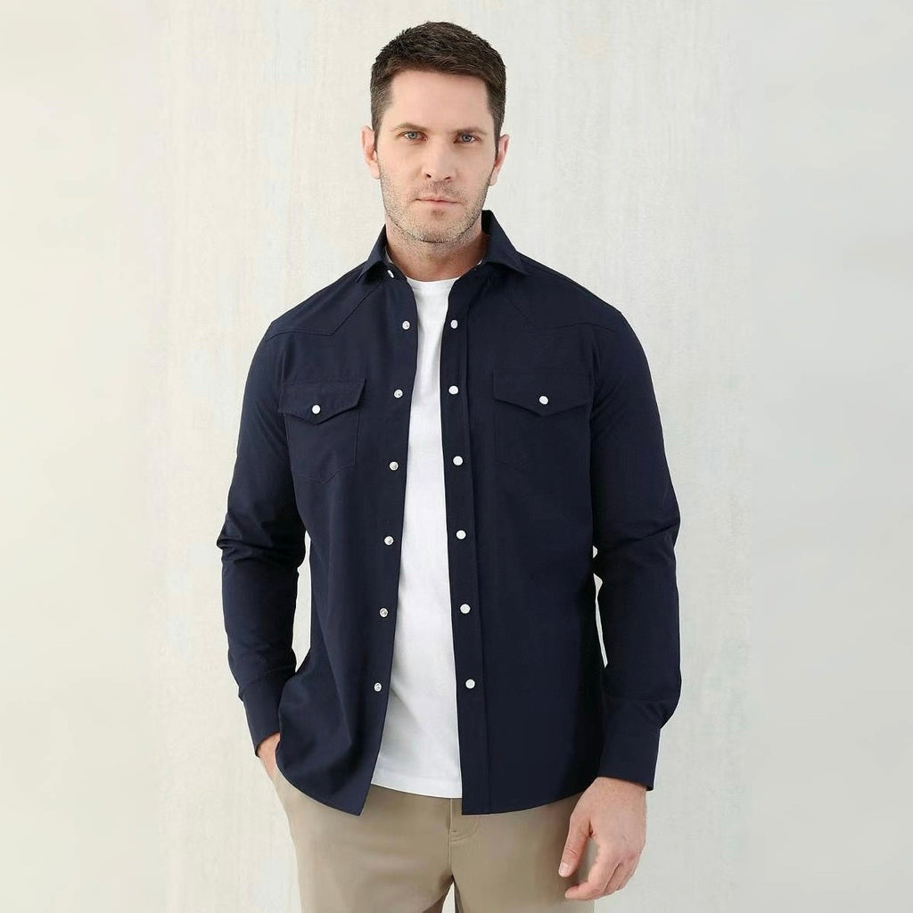 Brunello Cucinelli Men's Spring And Autumn Lapel Single-Breasted Solid Colour Shirt Fashion Casual Long-Sleeved Shirt Jacket Ngvp #1471