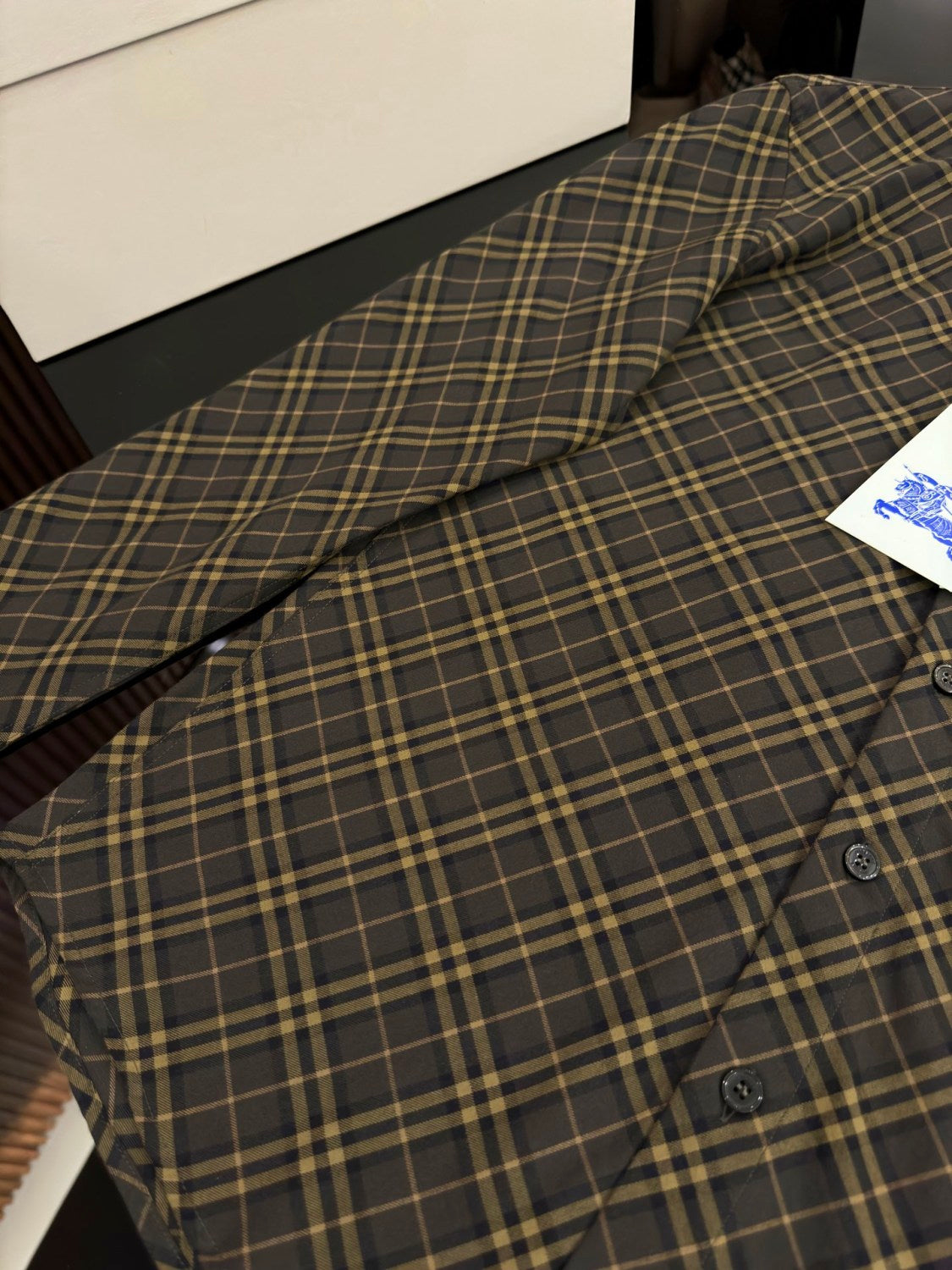 Burberry Men's Spring/Autumn Fashion Casual Loose Checkered Pattern Single Breasted Button Down Collar Long Sleeved Shirt #78318