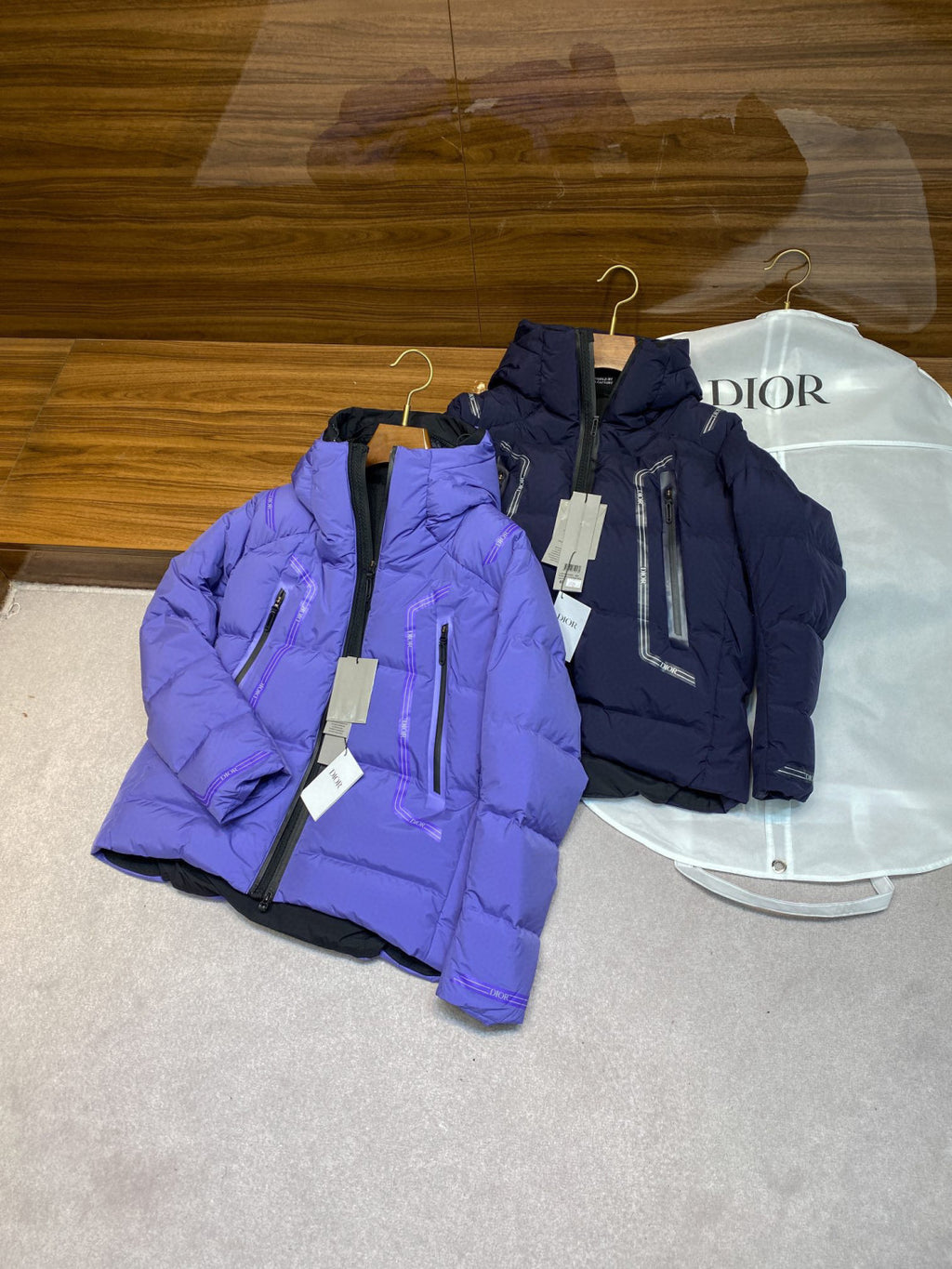 Dior Men's Fall And Winter Zipper Hooded Ski Puffer Down Jacket #96969