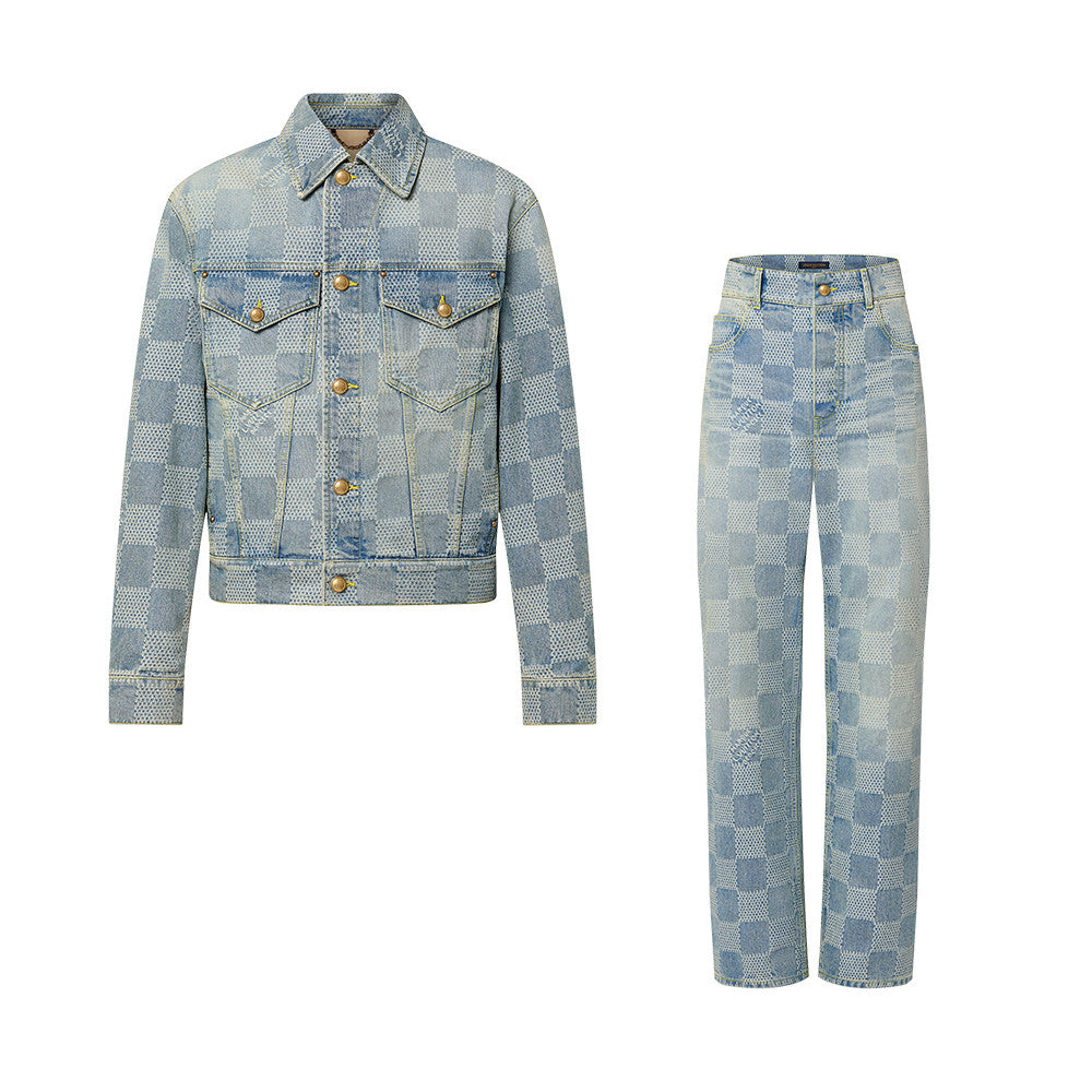 Louis Vuitton Damier Classic Denim Jacket Pants #375744