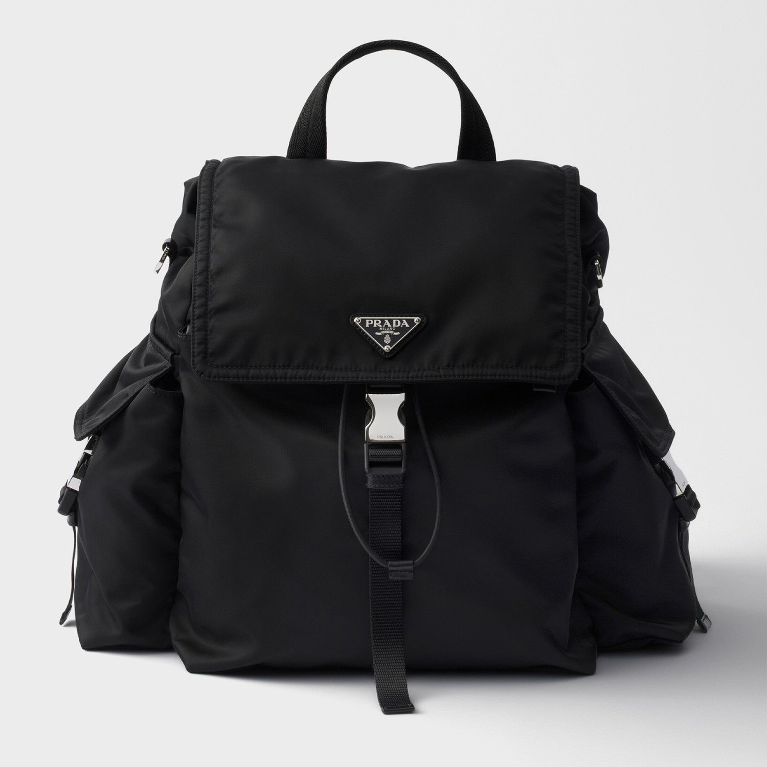 Prada Explore Re-nylon And Leather Backpack For Men - Black Fashionable Backpack. Casual Multi-pocket Bag 2vz118_2dw3_f0002_v_ooo #82291A