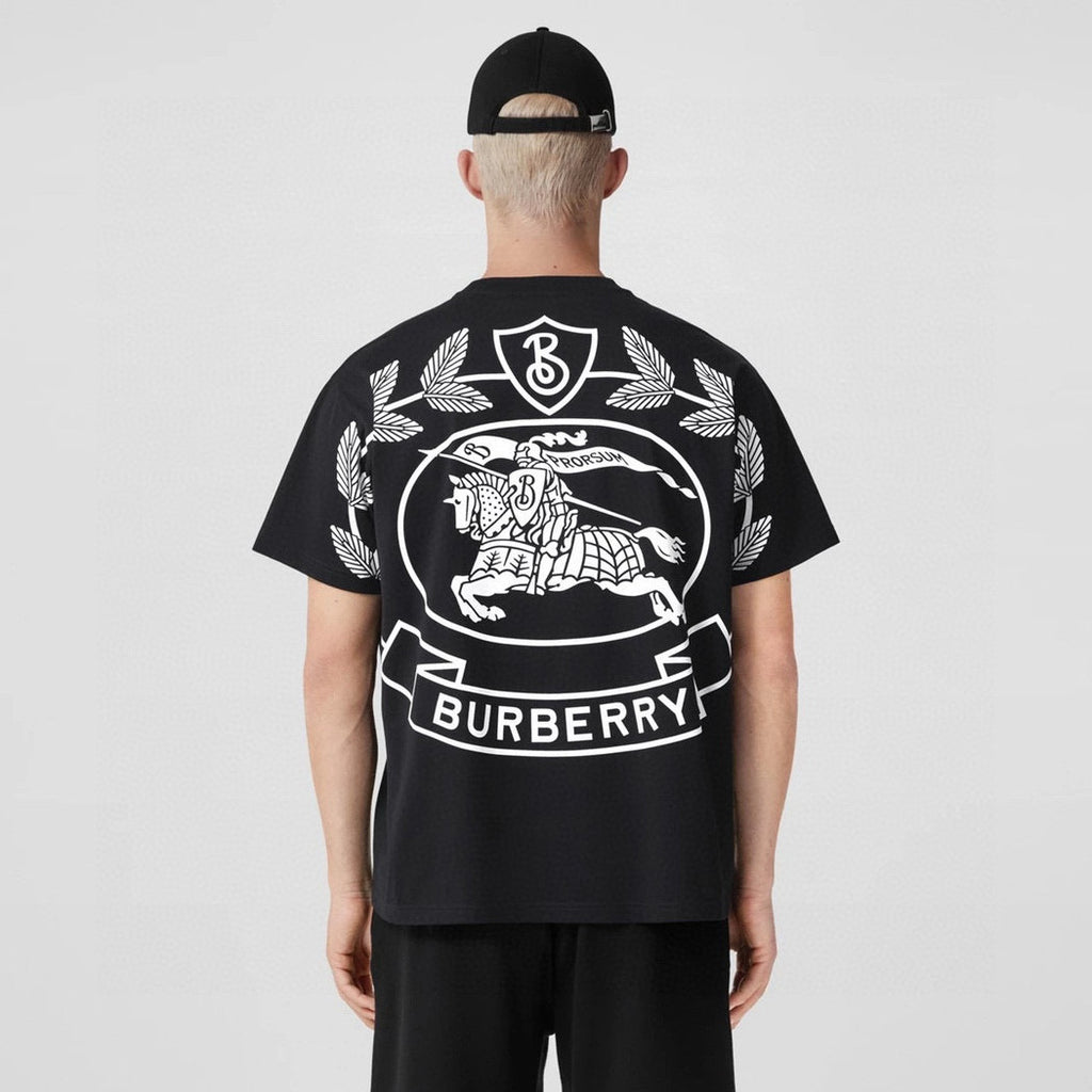 Burberry Men's Summer Monogram Printed Solid Colour Round Neck Cotton Short Sleeve T-Shirt #76665
