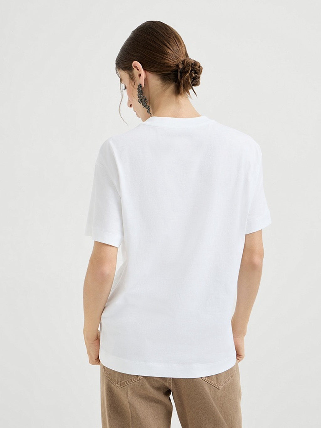 Brunello Cucinelli White Pocket Short Sleeved Cotton T-Shirt #376976