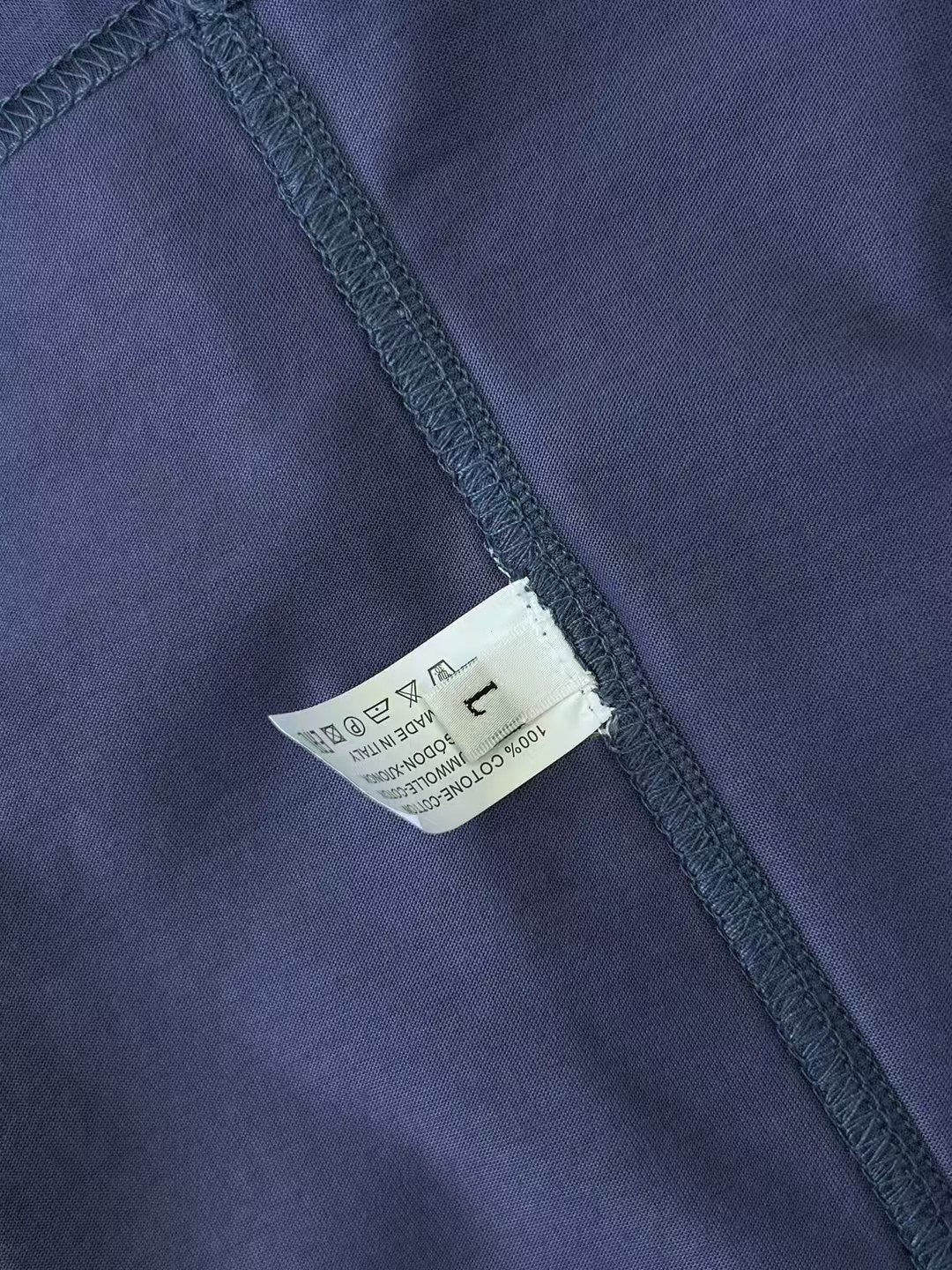 Kiton Men's Summer Solid Color Embroidered Letter Print Round Neck Short Sleeve T-Shirt #75729