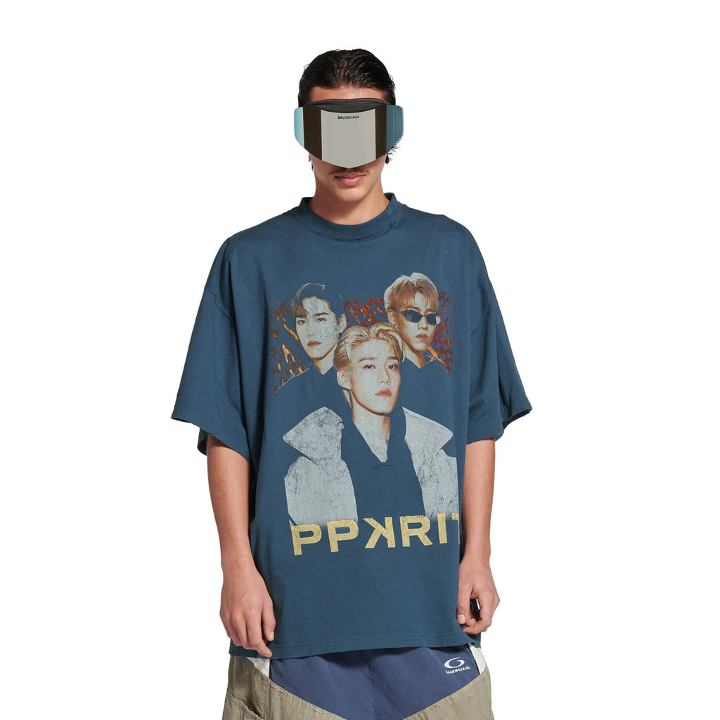 Balenciaga Men Women PP KRIT Printed Round Neck Short Sleeve Summer Cotton Solid Color Oversized T-Shirt Ngvp #1387