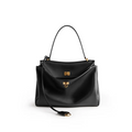 Balenciaga Men's And Women's Black Large Capacity Tote Bag Handbag Casual Leather Gold And Silver Button Handbag Bags 7897442AA7B1000 Ngvp #7932