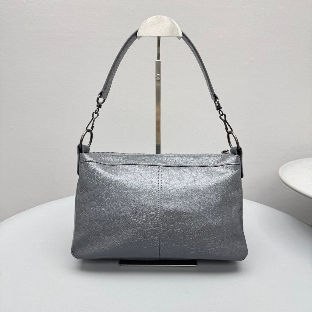 Balenciaga LE CITY MOTO Men's And Women's Fashion Classic Solid Color Zipper Closure Leather Adjustable Strap Shoulder Bag Crossbody Bag Motorcycle Bag Bags 8461882AB6Z1251 #79567