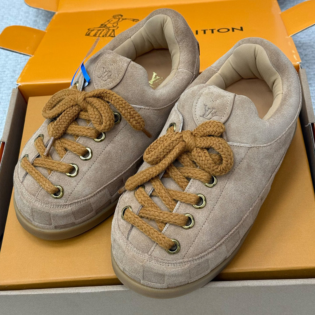 Louis Vuitton Lv Yeti Lace-up Shoes For Men And Women Autumn/winter Printed Patchwork Round-toe Chunky Suede Warm Boots Couples' Shoes #81455