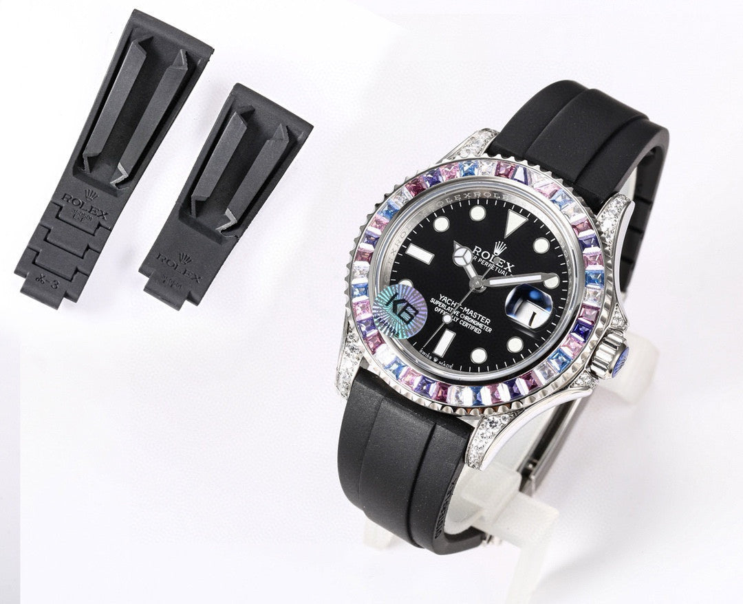 Rolex Men's Women's Fashion Yacht Prestige Collection 40mm Diameter 904 Steel Mechanical Watch Bezel Diamonds Casual Wristwatch Watch ?#71647