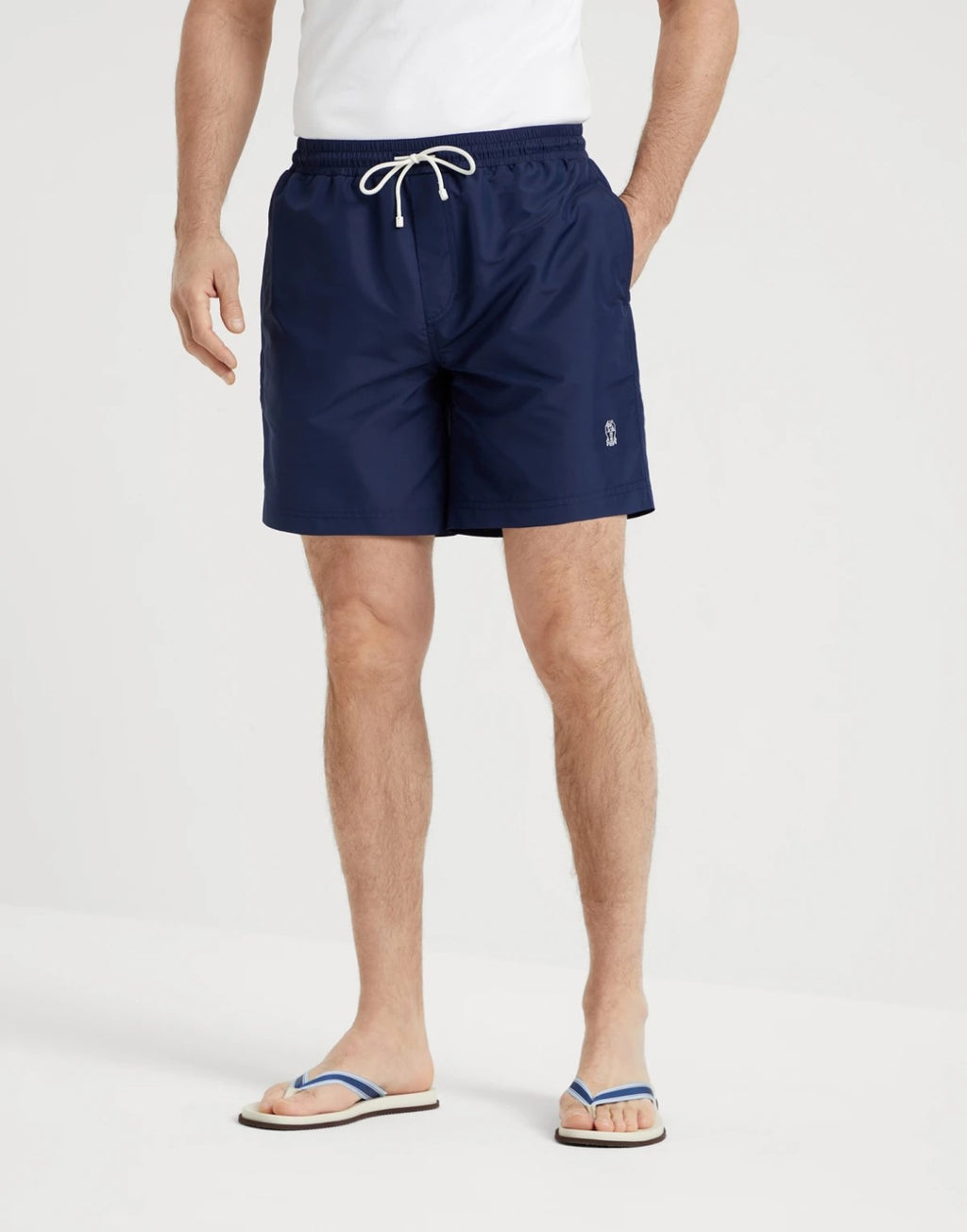 Brunello Cucinelli Men's Spring/Summer Fashion Solid Color Lace Up Casual Fit Swim Shorts Ngvp #8335