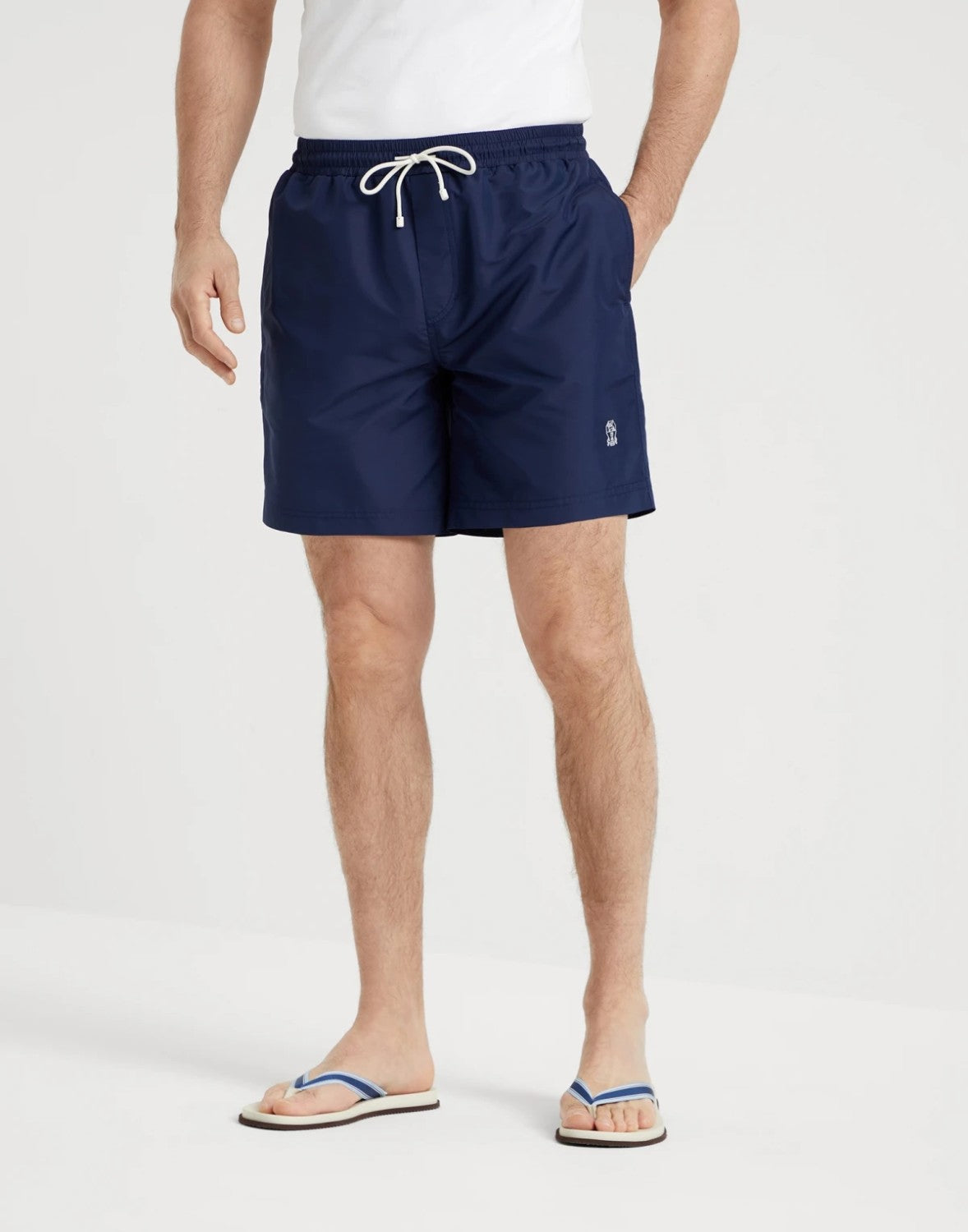 Brunello Cucinelli Men's Spring/Summer Fashion Solid Color Lace Up Casual Fit Swim Shorts Ngvp #8335