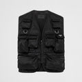Prada Men's Summer Black Logo Patch Pocket V-Neck Zipper Casual Vest Jacket #98664