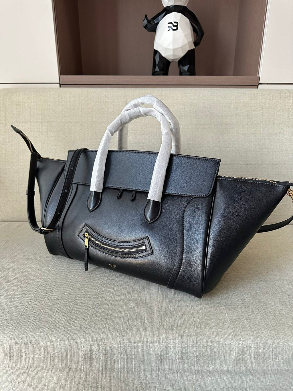 Celine Medium Smiling New Luggage in Supple Shiny Lambskin #334037