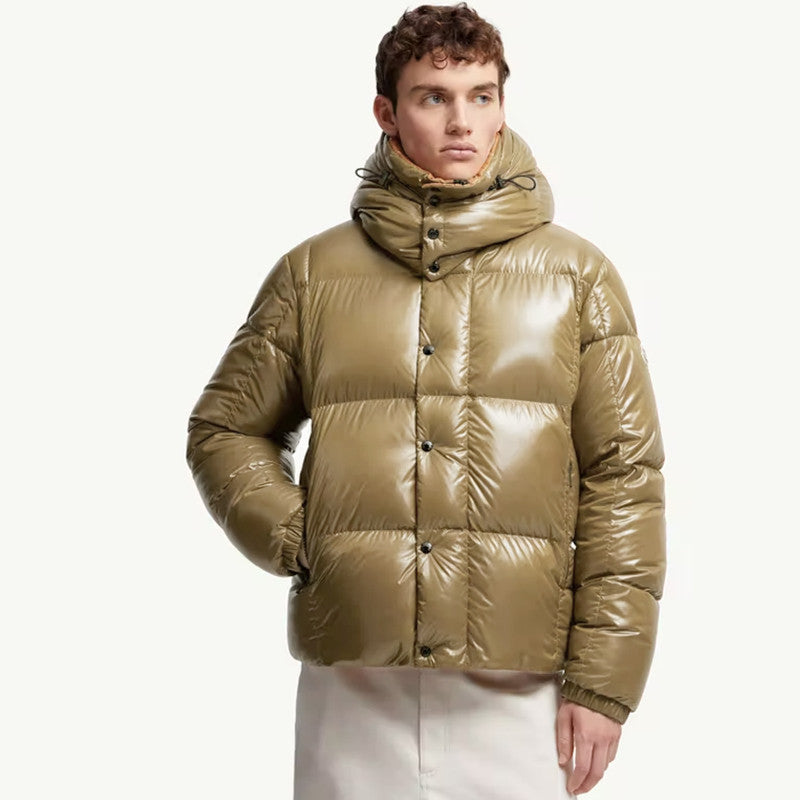 Moncler Men's & Women's Parana Series Solid Color Minimalist Logo Zipper Hooded Short Down Jacket #81597