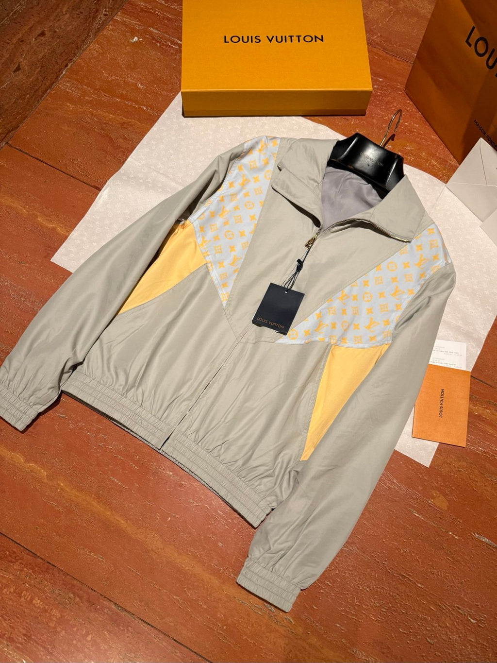 Louis Vuitton MONOGRAM Men's And Women's Spring/Autumn Fashion Casual Color Blocked High Neck Zipper Long Sleeved Jacket #78276