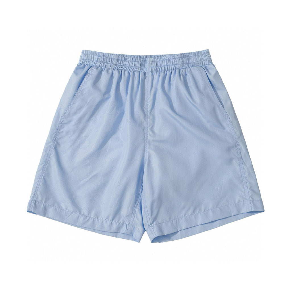 Louis Vuitton Men's Summer Solid Color Logo Full Print Drawstring Elastic Waist Casual Shorts Pants #98982