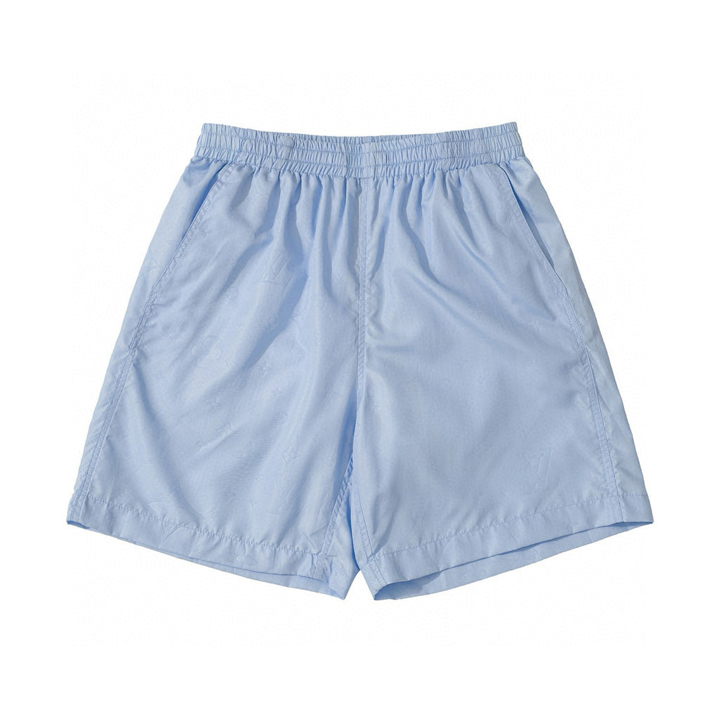 Louis Vuitton Men's Summer Solid Color Logo Full Print Drawstring Elastic Waist Casual Shorts Pants #98982