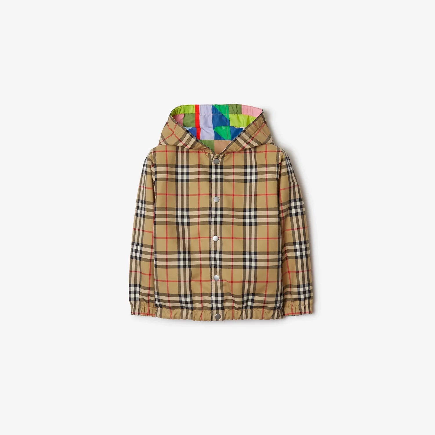 Burberry Kid's Spring Autumn Check Reversible High Street Single Breasted Hooded Long Sleeve Fitted Jacket #31356