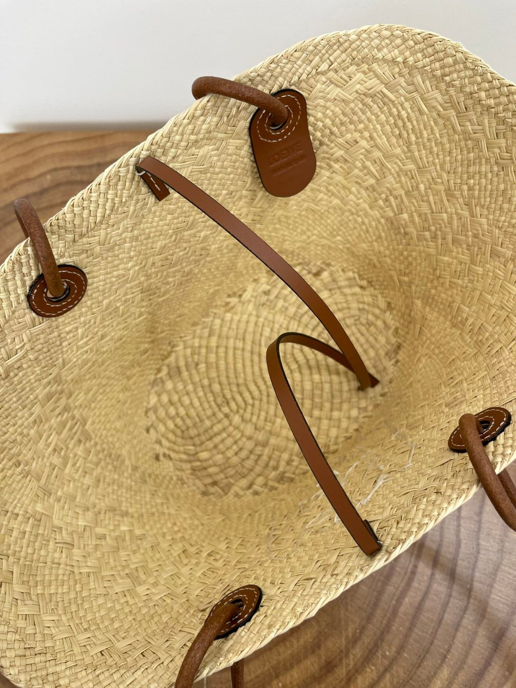Loewe Small Anagram Basket Bag in Iraca Palm Calfskin Beige Summer Vacation Fashion Elegant Logo Oversized Tote Bag Classic Clutch Bags #82694A