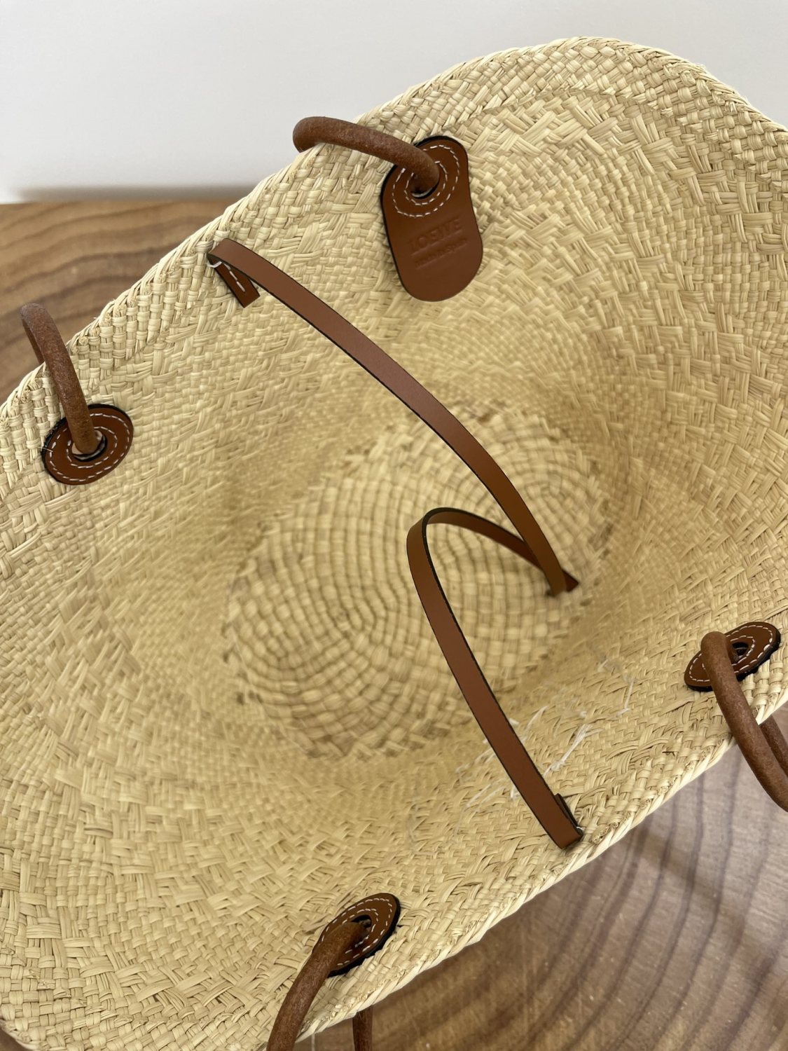 Loewe Small Anagram Basket Bag in Iraca Palm Calfskin Beige Summer Vacation Fashion Elegant Logo Oversized Tote Bag Classic Clutch Bags #82694A