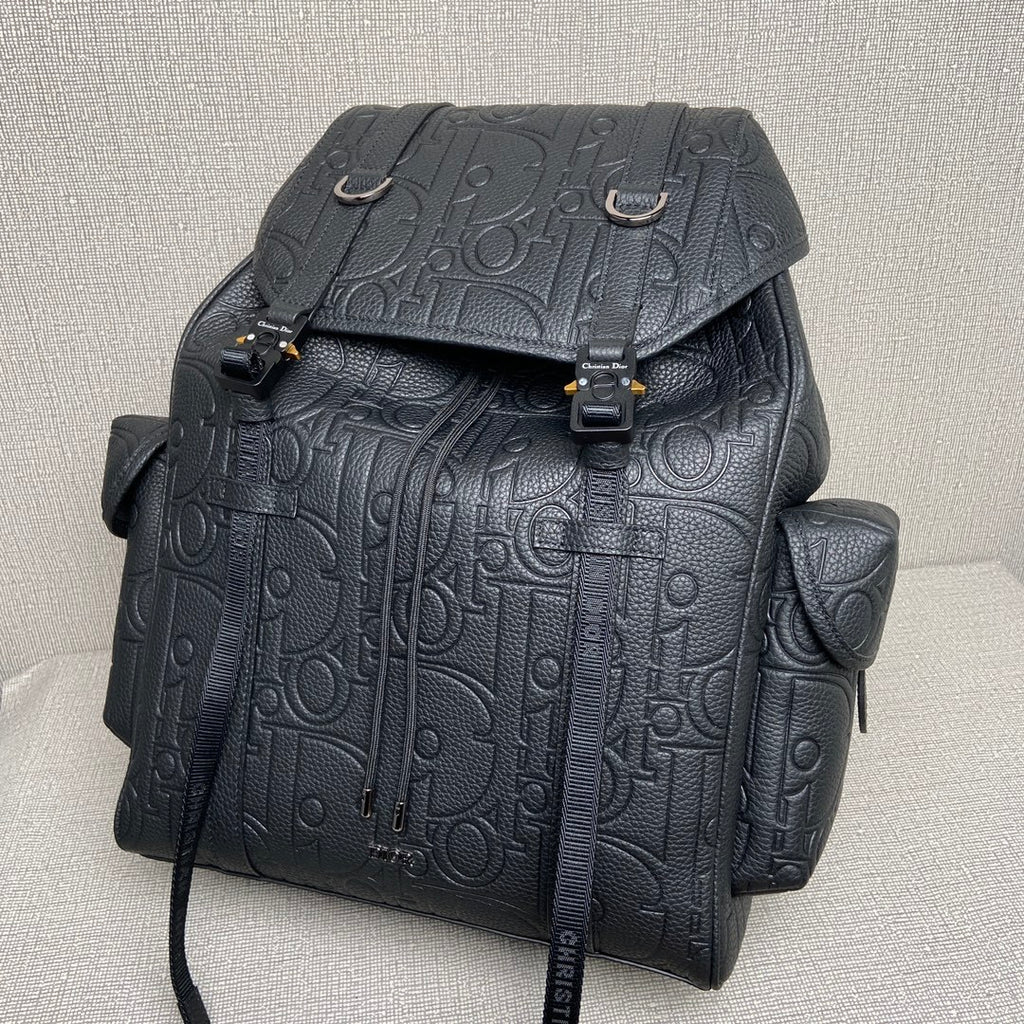 Dior 9257 Dior Hit the Road Backpack Gravity Print Effect Leather Black Tote Bag Fashion Casual Sympathy Backpack #195198