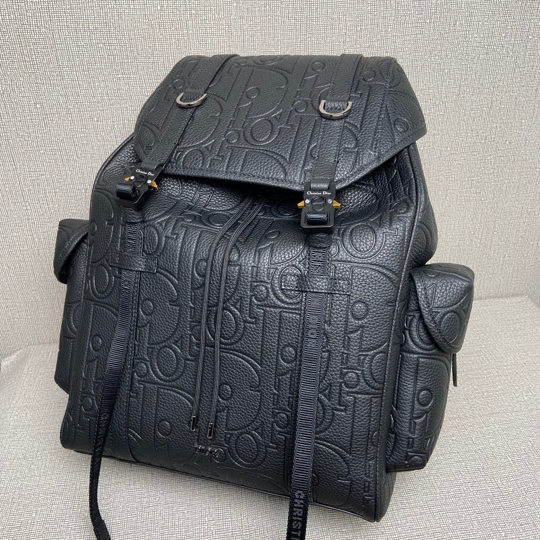 Dior 9257 Dior Hit the Road Backpack Gravity Print Effect Leather Black Tote Bag Fashion Casual Sympathy Backpack #195198