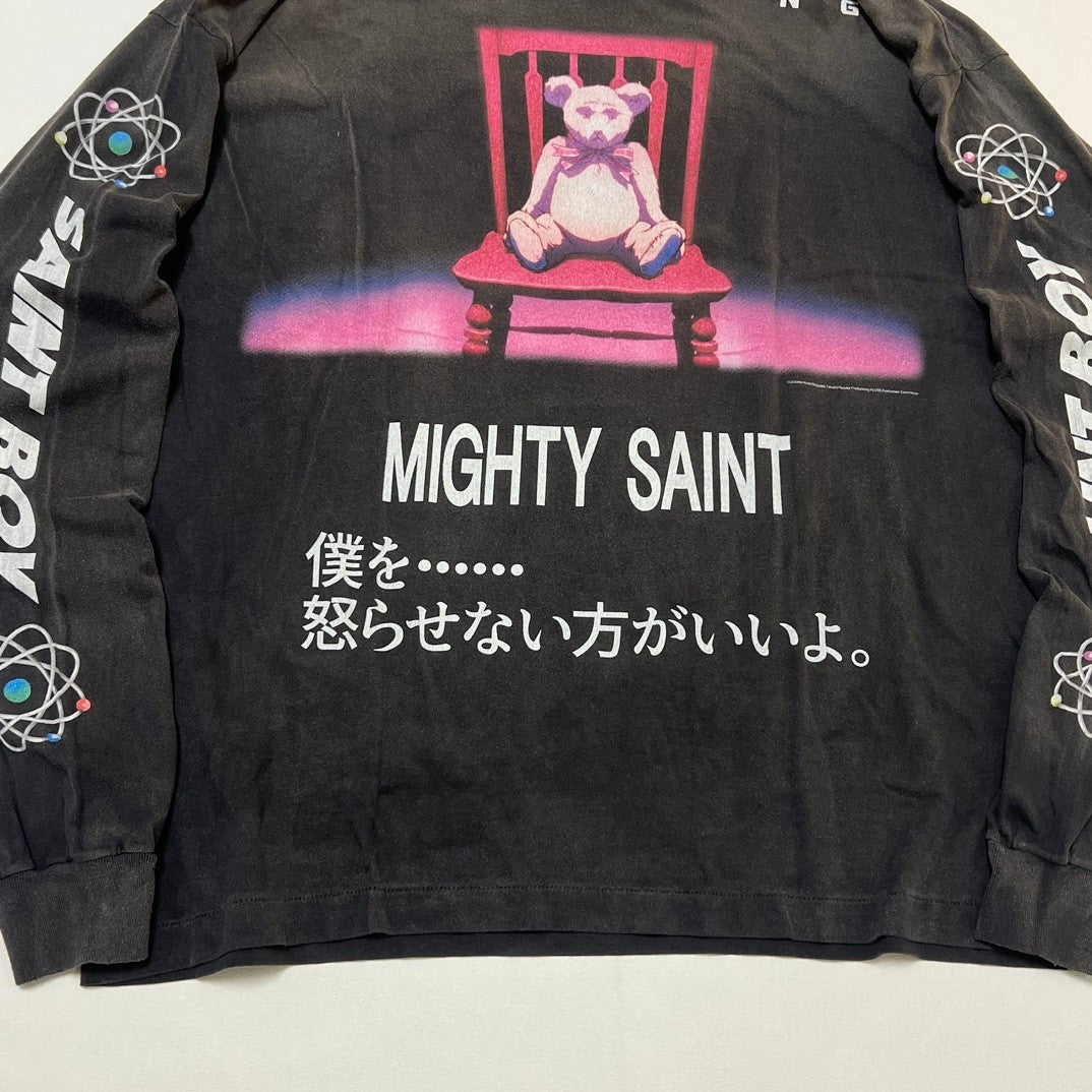 Saint Michael Men's Spring. Autumn And Winter High Street Letter Printed Round Neck Cotton Loose Pullover Long Sleeve Black Sweatshirt Ngvp #9471