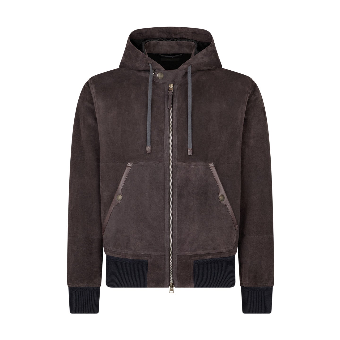 Tom Ford Men's Spring/Fall Suede Hooded Zipper Solid Color Vintage Blouson Jacket Ngvp #2586