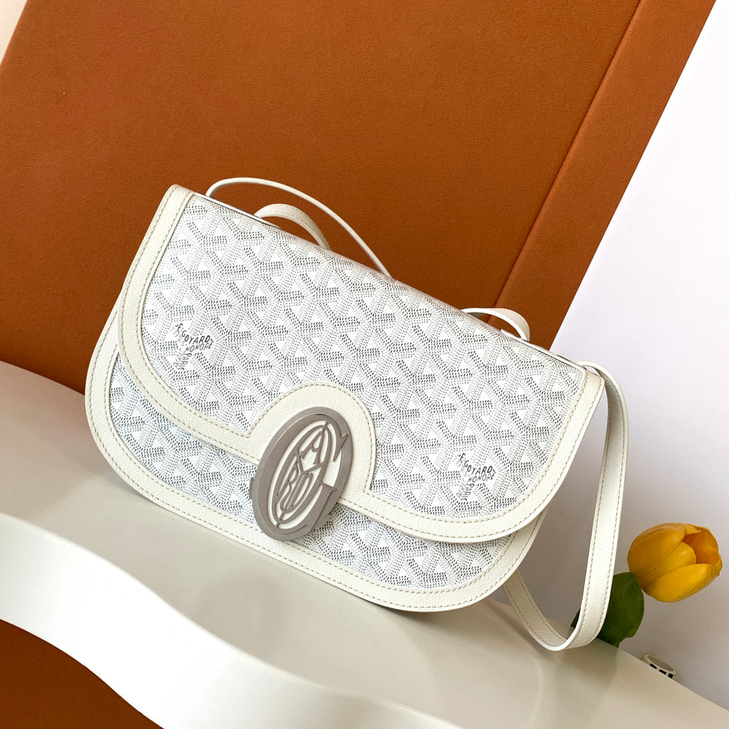 GOYARD Men's and Women's Old Flower Full Print Adjustable Shoulder Strap Canvas Patchwork Leather Flap Messenger Bag Shoulder Crossbody Bags #75318