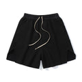 Rick Owens Men's Spring/Summer Drawstring Tie Mid Waist Cotton Solid Color Loose Casual Shorts Back Zipper Ngvp #1951
