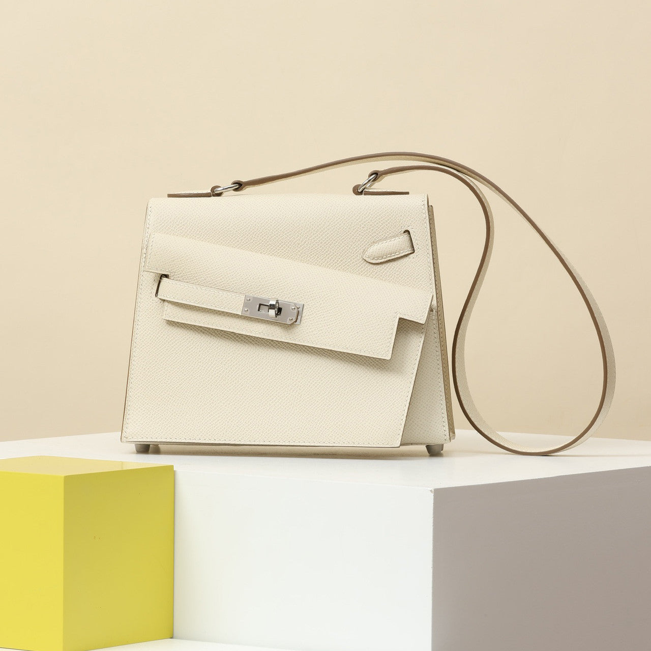 Hermes Women's Fashion Classic Reversible Asymmetric Silver Buckle Cowhide Shoulder Crossbody Tote Bag Bags #78783
