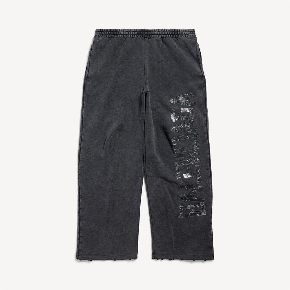 Balenciaga Men's Transparent Tape Baggy Pants Faded Black #336332