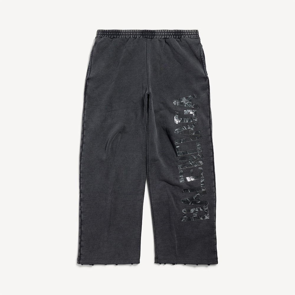 Balenciaga Men's Transparent Tape Baggy Pants Faded Black #336332
