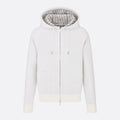 Dior Men's Autumn/Winter Monogrammed Lined Solid Color Wool Blend Hooded Zip-Up Jacket #72348