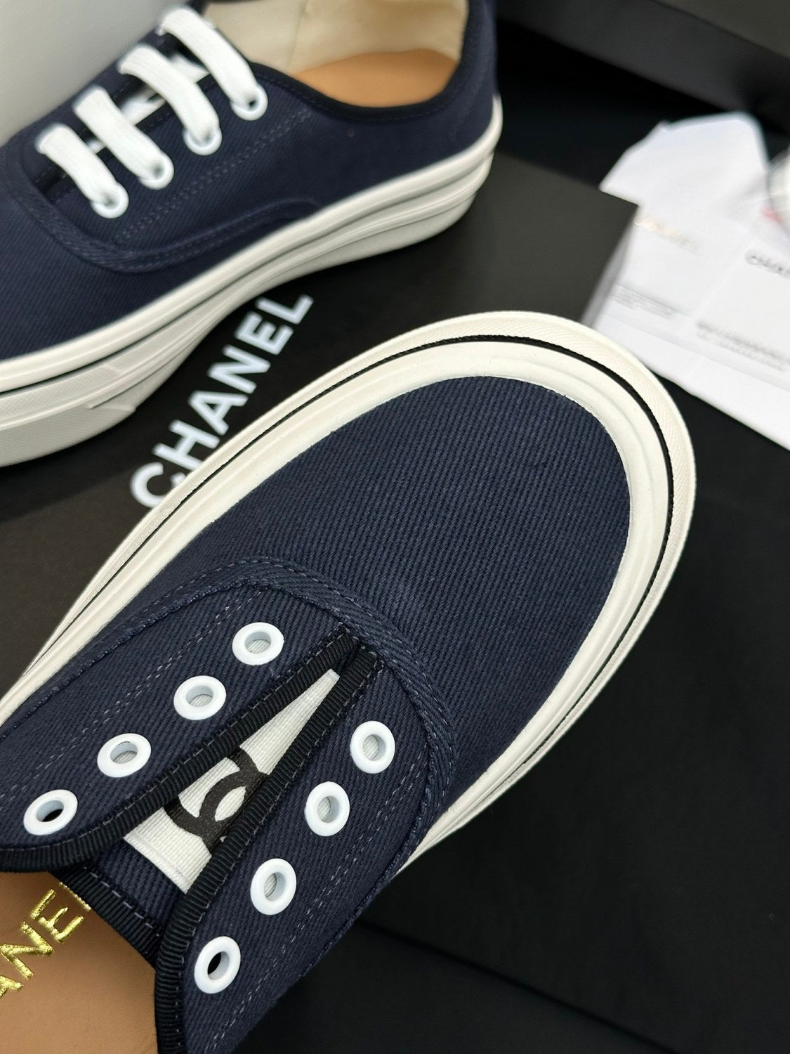 Chanel Platform Canvas Shoes #386499