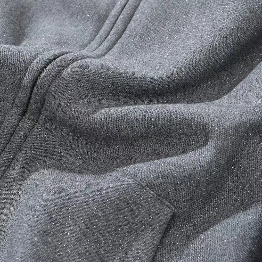 Alexander Wang Gray Zippered Loose Hooded Sweatshirt Ngvp #6687