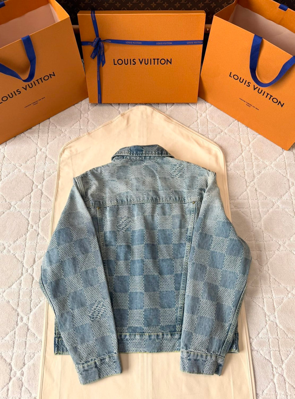 Louis Vuitton Damier Classic Denim Jacket Pants #375744