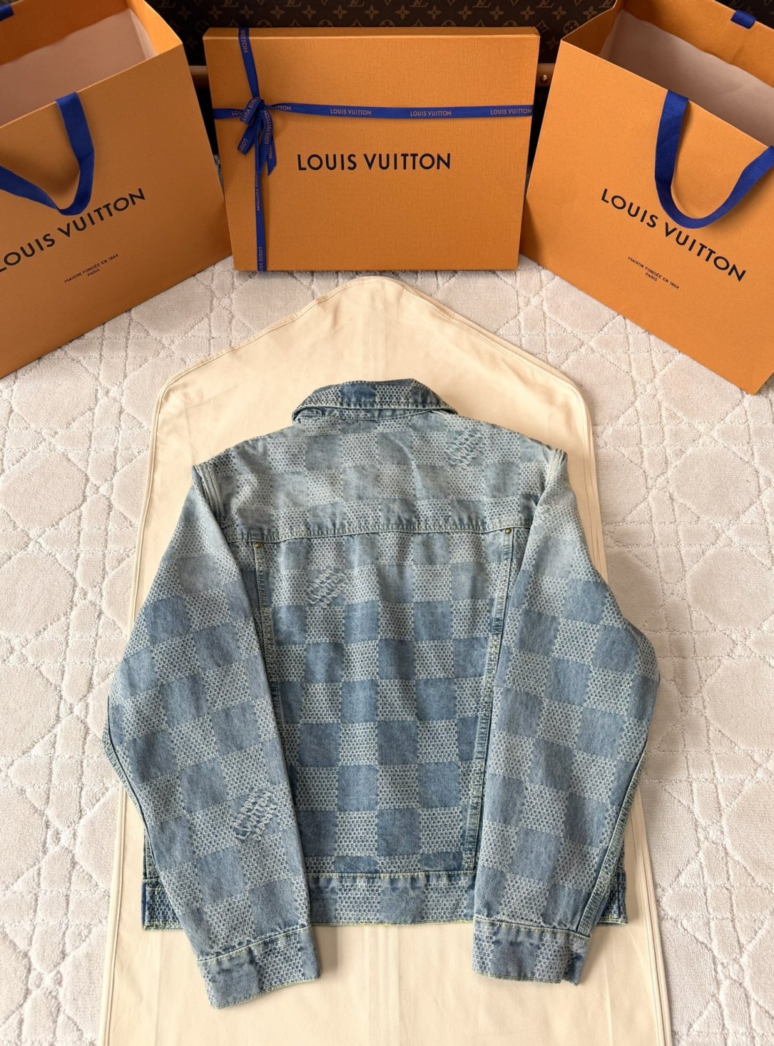 Louis Vuitton Damier Classic Denim Jacket Pants #375744