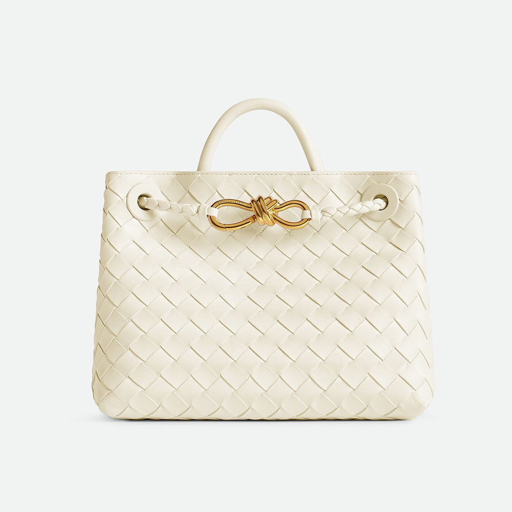 Bottega Veneta Andiamo Small Handbag Sea Salt White Crossbody Bag Woven Magnetic Clasp Tote Shoulder Bag Bags 743568VCPP12272 #196893