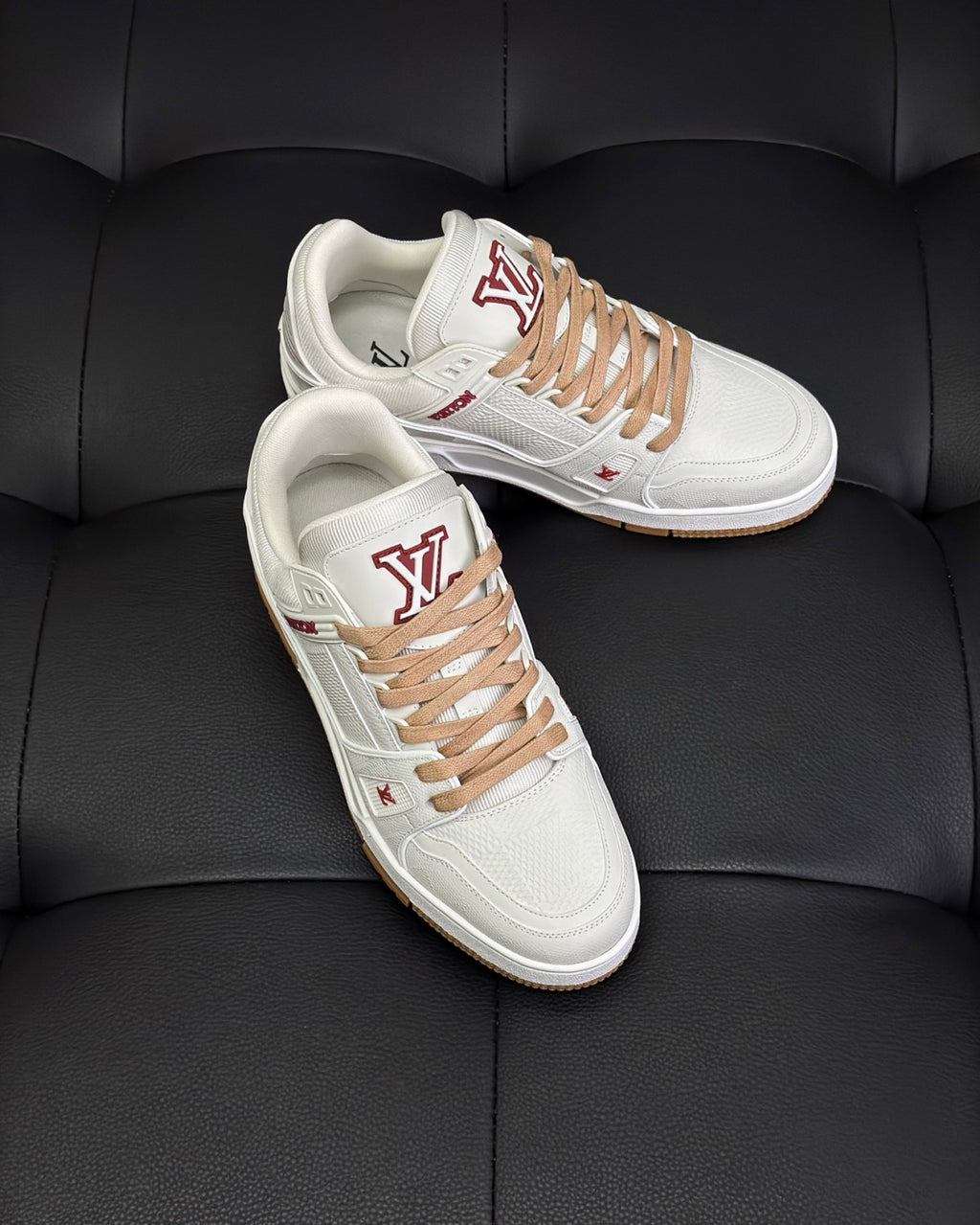 Louis Vuitton LV Trainer Men's Four Seasons Solid Color Cowhide Low-top Lace-up Flat Casual Shoes #76943