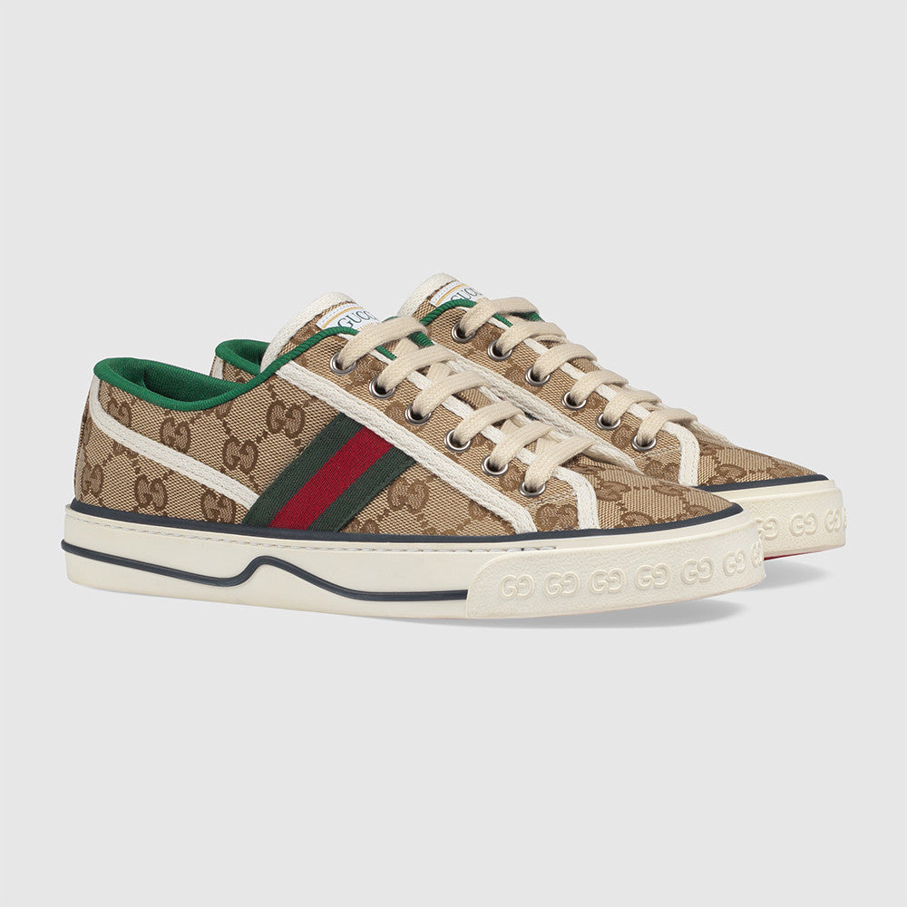 GUCCI Women's Gucci Tennis 1977 Sneaker in Beige Ebony Original GG Canvas #379374