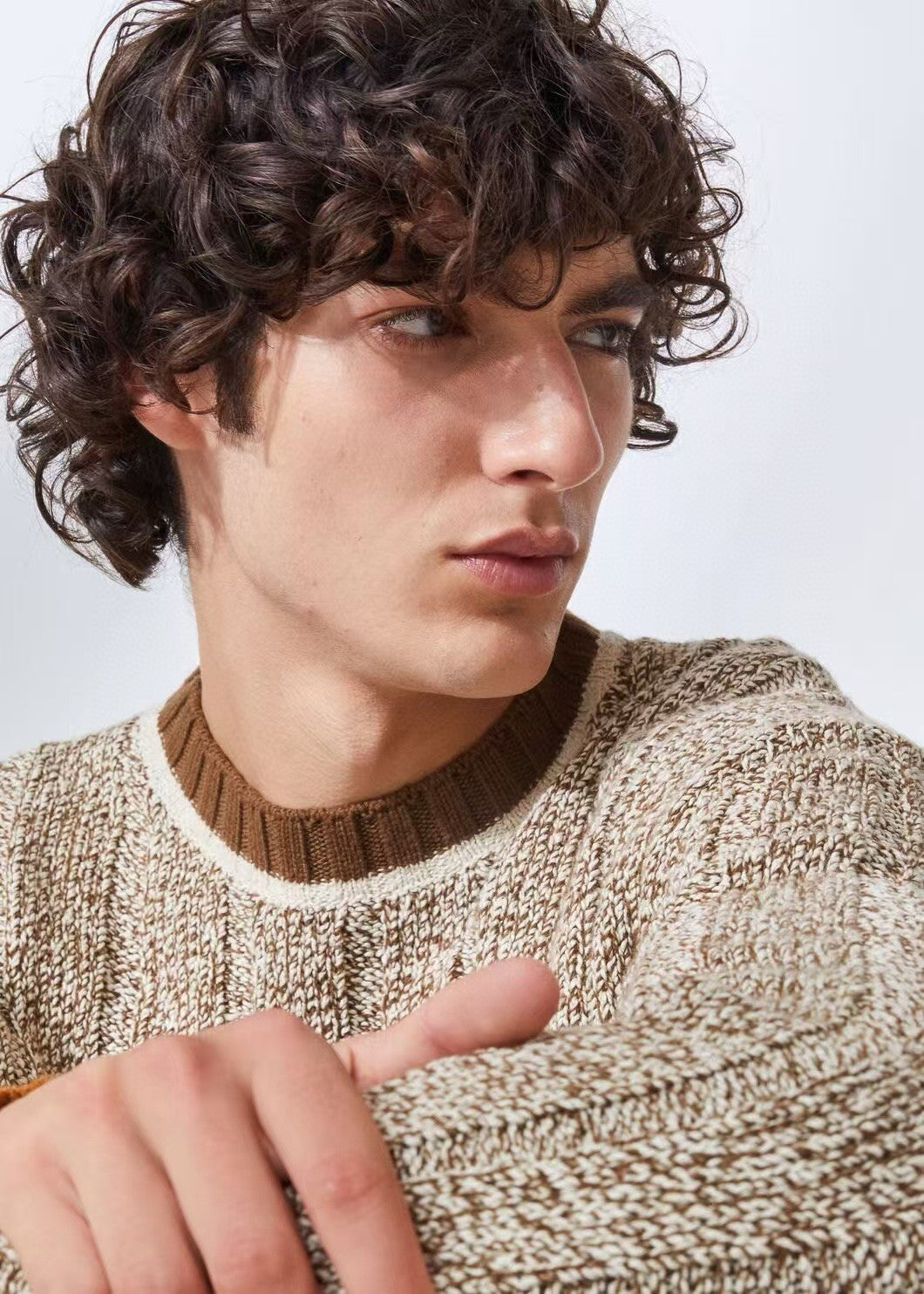 Loro Piana Men's Spring & Autumn Fashion Stripe Color Blocking Long Sleeve Knit Sweater Fit Cashmere Crew Neck Sweater Ngvp #9475
