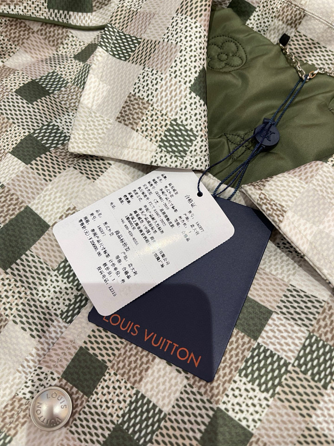 Louis Vuitton ï»?Men's Spring Graphic Coach Jacket Jacquard Drawstring Hem Long Sleeve Single Breasted Coat #71876