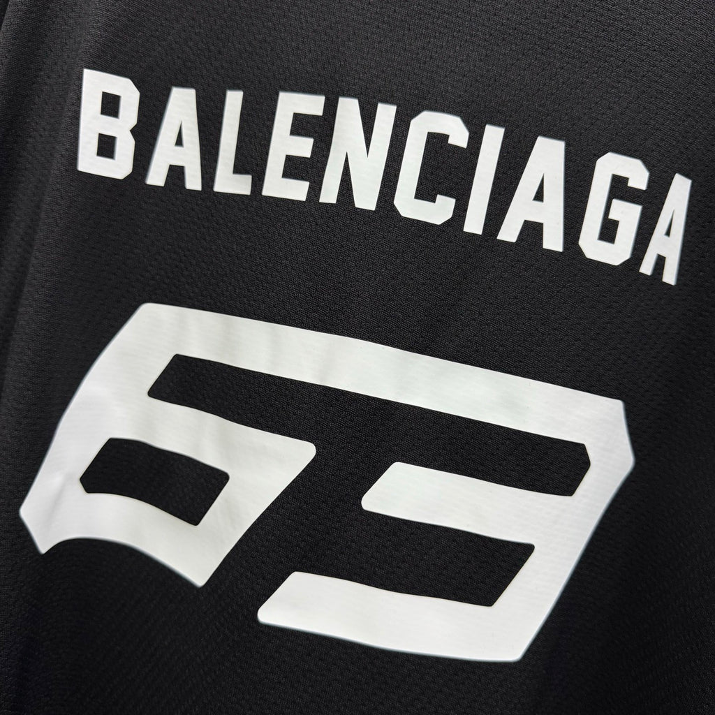 Balenciaga Men's And Women's Spring/Summer Fashion Casual Solid Color High Density Mesh Loose Fit Embroidered Logo T-shirt Loose Fit Casual Stretch Shorts Suit Set #78258