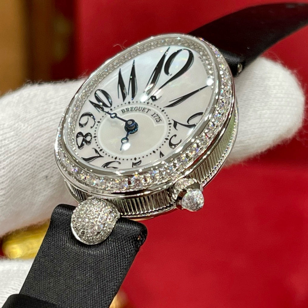 Breguet Reine De Naples Automatic Mechanical Movement Women's Watch Diamond Black Strap Luxury Watches  #71337